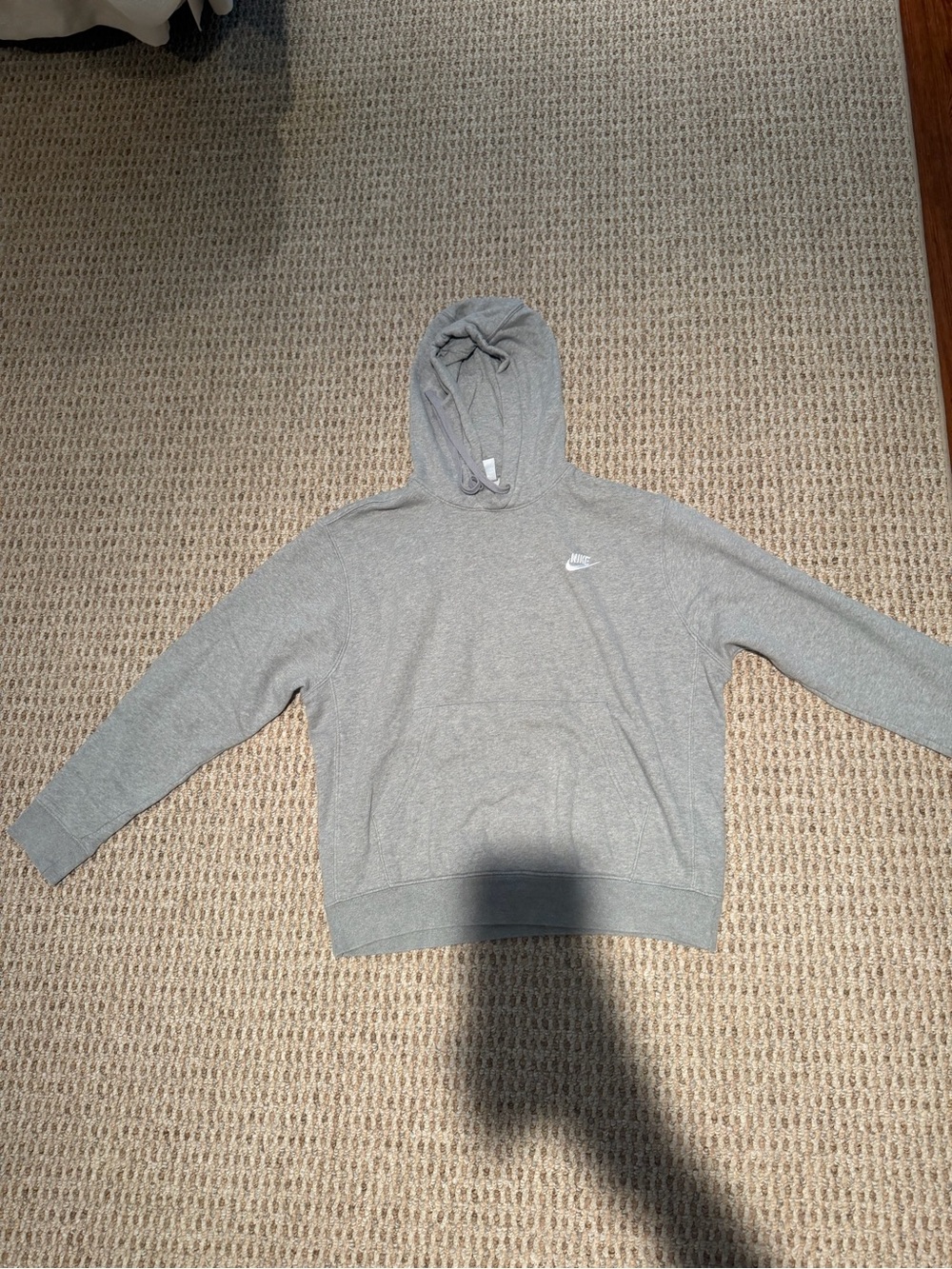 Nike Light Gray Hoodie with White Logo